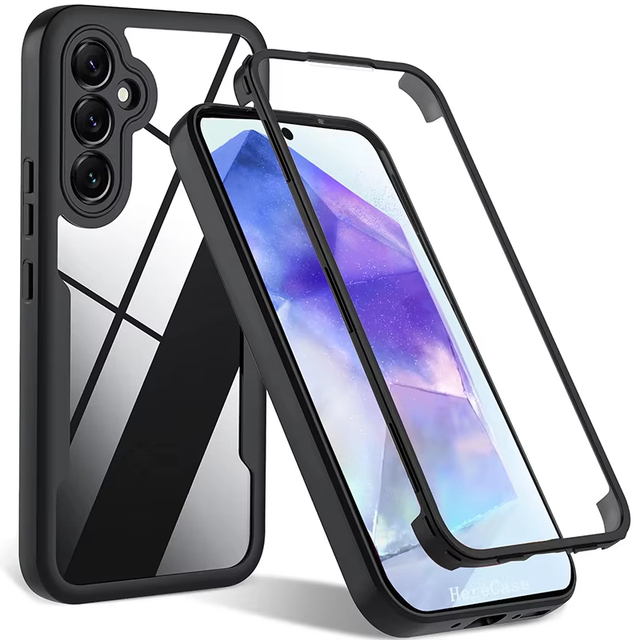 360 Full Body Screen Protector Transparent Case for Samsung Galaxy S25 S26 Ultra S25 Plus S25 FE A17 A57 Shockproof Phone Cover
