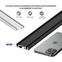 Panel de Luz LED Ultrafino para Riel, Control de Altavoz, Regulable, DC48V, Lámpara Magnética Integrada de 5.5 mm con Tapas Finales