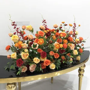 GNW New Sell Product Available Artificial Colorful Wholesale Floral Arrangement Flower Runner Flower Stripes For Wedding Decors