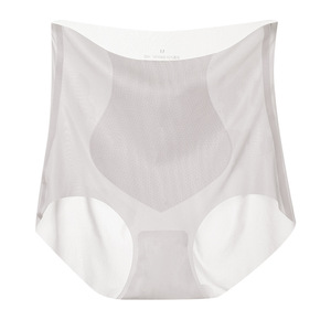 Sección delgada de verano antibacteriana de seda de cintura alta de talla grande <span class=keywords><strong>sin</strong></span> rastros de bragas de seda helada bragas de mujer de estilo femenino - Product Image 6
