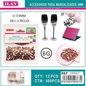 Strass Ilan 4 mm Rossi per Progetti Creativi Confezione da 6G - Product Image 1
