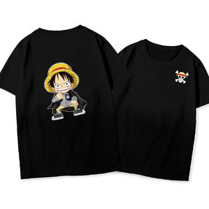 Camiseta de Anime de una pieza, Camiseta holgada de dibujos animados de algodón, camisetas de algodón de verano, 2023 - Product Image 3