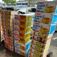 Vente en gros usine Jingcre Pain blanc doux et moelleux 100g*36pcs, à base de farine de blé, lait et raisins, type gâteau sandwich, faible en gras, certifié HALAL, sain