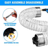 Kit de nettoyage Kit de nettoyage d'évent de sèche-linge Brosse de cheminée en nylon Brosse d'évent de sèche-linge avec tubes de fixation Outils de nettoyage Accessoires