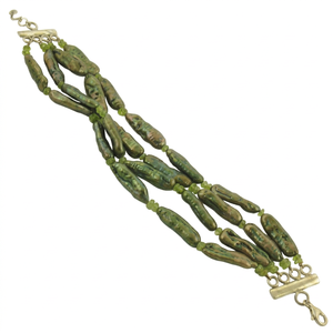 Art Palace Jade <b>Beaded</b> <b>Bracelet</b> Bohemian Style Green Stone Unisex Gift Jewelry - Product Image 1