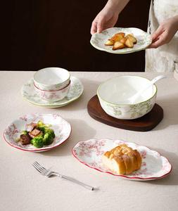 Factory Direct Sale Luxury Ceramic Tableware <b>Set</b> Ceramic Plates <b>Sets</b> Dinnerware French Embossed Design Ceramic Tableware - Product Image 4