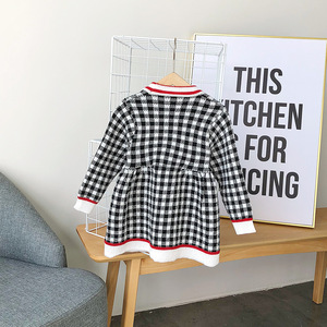 Korean Kids Clothes Wholesale Latest Casual Long Sleeve Baby Girl Dress With Plaid From China Supplier - Product Image 5