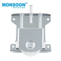 Roulettes de porte inférieures modernes MONSOON en argent, roulettes de porte coulissante en acier inoxydable, roulettes de poulie de garde-robe en nylon