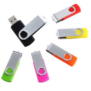 แฟลชไดรฟ์ USB 2.0 แบบหมุนได้พร้อมโลโก้สั่งทำพิเศษ ความจุ 1G-64GB  พร้อมพาวเวอร์แบงค์ไร้สายแบบหมุนได้ ชาร์จเร็ว - Product Image 1