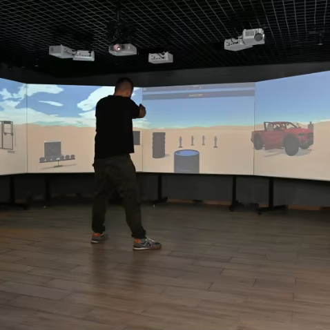 Interactive Wall Projection Shooting Game VR FPS Motion Sensing Glasses-free Virtual Reality Arcade Game Machine