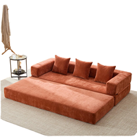 Canapé-lit modulaire pliable 2-en-1 convertible, fauteuil-lit avec oreiller, lit d'appoint multifonctionnel pour chambre à coucher, petit espace, salon