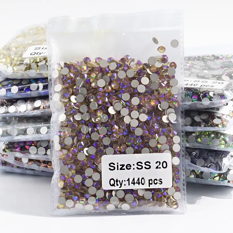 Fabrik Direkt verkauf Großhandel Groß packung 92 Farben SS6 SS10 SS16 Diamant Strass Edelsteine Glas Flatback Strass für DIY Handwerk