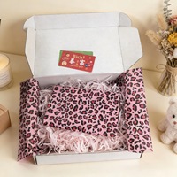 Papier de soie imprimé léopard rose 17 g/m² 50*70 cm pour emballage cadeau, bouquets de fleurs, emballage de savon, boîtes à chaussures, artisanat DIY
