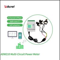 Compteur multi-circuits Acrel ADW200-D16-4S pour module CT multi-canaux, compteur d'énergie intelligent IoT sans fil avec écran LCD