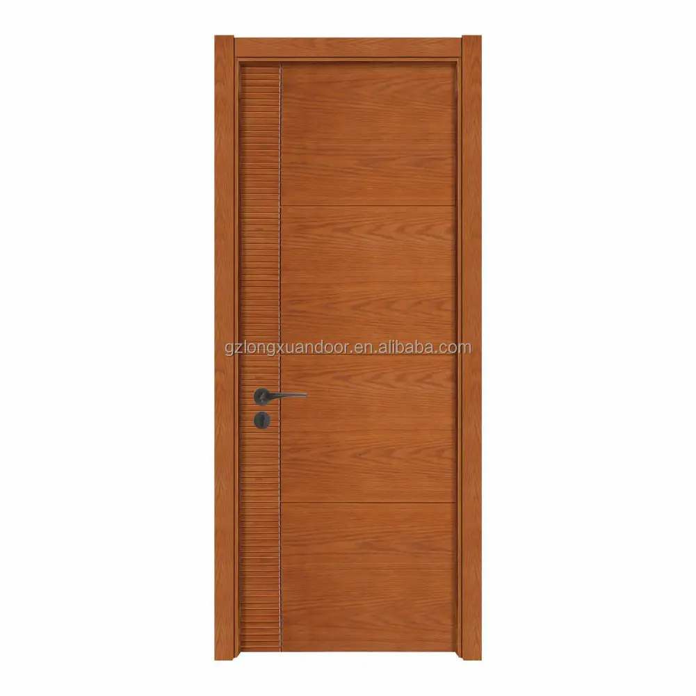 Puerta de madera a prueba de fuego, diseño simple y elegante para puerta delantera
