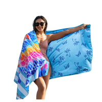 Serviettes de plage en microfibre imprimées extra larges DZ, super absorbantes et à séchage rapide, écologiques, pour la plage, le yoga, le camping, la salle de sport et le spa