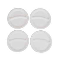 Bagasse de canne à sucre biodégradable Emballage à emporter Pâtes alimentaires Assiettes en papier Assiette de bagasse à 2 compartiments