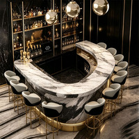 Service de personnalisation d'équipements de comptoir de bar commercial tout-en-un - Comptoir de bar moderne de luxe en pierre artificielle de haute qualité
