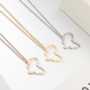 MECYLIFE-Colgante de acero inoxidable con mapa africano para mujer, joyería personalizada, collar con mapa del mundo - Product Image 5