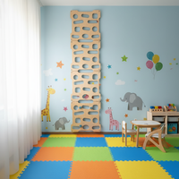 Mur d'escalade en bois pour enfants, intérieur/extérieur, inspiré de Montessori, réglable en hauteur, panneau d'escalade pour tout-petits, aire de jeu active