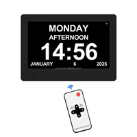 Jam Alarm Digital, 7 8 10 inci kalender Digital pengingat obat WiFi tato Alarm jam pengingat harian