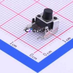 TSA067G65-250 Tactile Switch Bent Lead Through Hole-4P,6x6mm Switch Single Pole Single Throw Round Button 2.5N Right Angle - Product Image 1