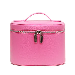 Custom Logo <b>Large</b> Capacity Blank PU Leather Cosmetic Storage <b>Bag</b> Travel Handheld Macaron Leather <b>Makeup</b> <b>Bag</b> Case - Product Image 1