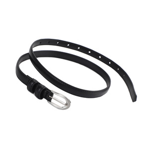 Cinturón Corsé Delgado de Cuero PU Negro con Hebilla Plateada para Mujer, Accesorio de Moda para Ajustar la Cintura, Múltiples Tallas - Product Image 4