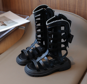 Sandalias Romanas de Perlas de Tacón Alto para Niñas, Zapatos de Playa para Princesitas, Moda para Niñas Grandes - Product Image 5