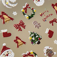 Nouveauté TSZS : Autocollants 5D en relief pour ongles de Noël – Flocons de neige, sapins, cannes à sucre, dessins animés – Décoration d'ongles pour salon et DIY