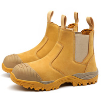 ZST014 - Bottes de sécurité de travail Chelsea à enfiler, élastiques sur les côtés, avec embout en TPU, semelle extérieure en TPU/caoutchouc, cuir nubuck, sans lacets