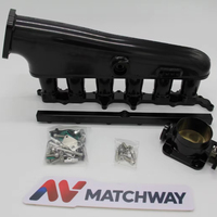 Kit complet MATCHWAY pour collecteur d'admission, boîtier papillon et rail de carburant en aluminium CNC usiné, compatible 2JZ