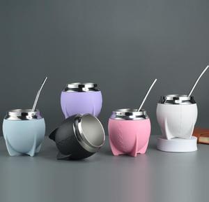 Taza Termo de Acero Inoxidable de Doble Capa, Taza Mate para Té Mate Argentino, Taza de Café Creativa para Comercio, Protección contra Calor y Frío - Product Image 2