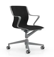 Chaise d'ordinateur en maille de bureau avec accoudoir en plastique pivotant à dossier bas