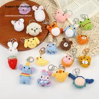 Usine fait à la main Crochet Animal pendentif porte-clés mignon et créatif dessin animé modèles en peluche porte-clés jouets