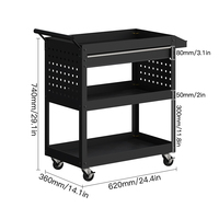 Chariot multifonctionnel en acier robuste moderne avec 3 tiroirs, armoire de rangement portable pour la maison, le bureau, l'atelier, l'entrepôt