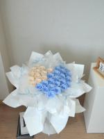 Romantisch Blauw Apricot Grote Ge conserveerde Echte Rozenboeket Aanpasbaar Eeuwigdurend Bloemenboeket Valentijnsdag Cadeau voor Huisdecoratie