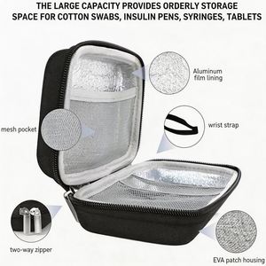 Estuche SANJIN Anti-Caídas con Sensor de Temperatura, Aprobado por la TSA, para Pluma de Insulina Diabética, con Correa de Anillo y Cierre de Cremallera, Portátil y Moderno - Product Image 6