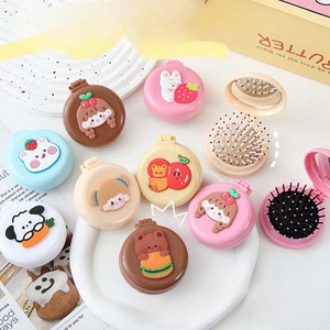 6.5CM mignon dessin animé fée pliable Airbag peigne intégré <span class=keywords><strong>miroir</strong></span> cosmétique Mini Portable coussin d'air Massage peigne étiqueté - Product Image 6