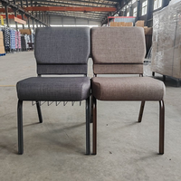 Chaises d'église rembourrées en gros, empilables et emboîtables, avec housse en tissu pour pasteur et église