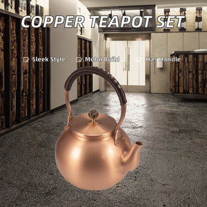 Meilan Copper Pot Boiling Water Hand Hit Modern Simplicity Design Metal <b>Teapot</b> <b>Tea</b> Boiling Kettle <b>Set</b> <b>with</b> Lid and Handle - IHC - Product Image 2