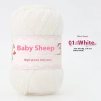 Mignon 4 plis peigné 100% fil de coton haute ténacité lait bébé laine pour bricolage tricot à la main teint motif boule et poupée