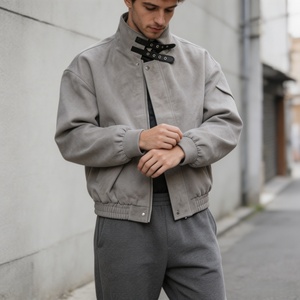 Custom <b>Men's</b> High Quality <b>Jacket</b> Zip up Design Streetwear Vintage Eco-Friendly Wholesale Zip up Stand Collar Puffer <b>Jacket</b> - Product Image 1
