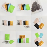 Sacs en aluminium refermables avec fermeture éclair, logo personnalisé, différentes couleurs, transparents, métalliques, pour l'emballage alimentaire, sacs plats pour les petites entreprises