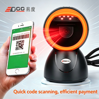 Lector de Códigos de Barras Edoo D45, Económico, de Alta Calidad, Manos Libres, USB RS232, Omnidireccional, CMOS, 1D 2D, Escáner de Escritorio