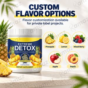 Poudre Détox Extrême Marque Blanche OEM Saveur Ananas Fibres Végétales Probiotiques Nettoyage Botanique Complément Bien-être Digestif - Product Image 4