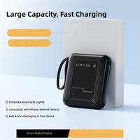 Nouvelle batterie externe compacte personnalisée YM-1304 de Chine avec câble intégré 20 000 mAh, chargeur portable pour téléphones
