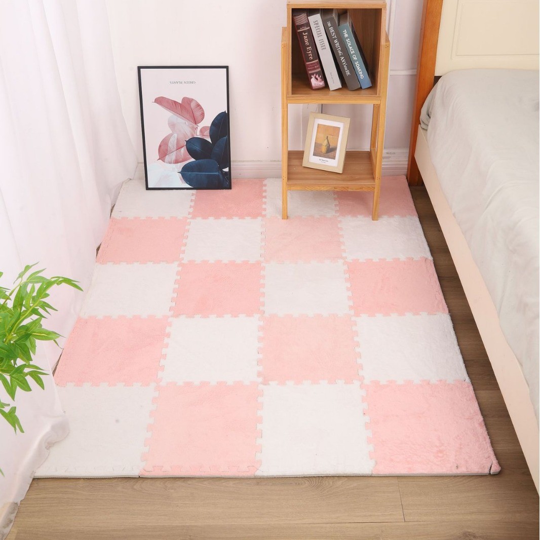 Blanco/Rosa [Ribete de felpa gratis]
