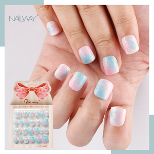 <span class=keywords><strong>Uñas</strong></span> Postizas <span class=keywords><strong>de</strong></span> Alta Calidad para Niñas, <span class=keywords><strong>Blancas</strong></span>, Cortas, Listas para Usar, con Lindos Corazones Brillantes - Product Image 2