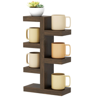 Étagère de présentation pour tasses en bois écologique, support robuste pour mugs, design moderne, porte-tasses en bois pour comptoir, idéal pour la maison - Vente chaude
